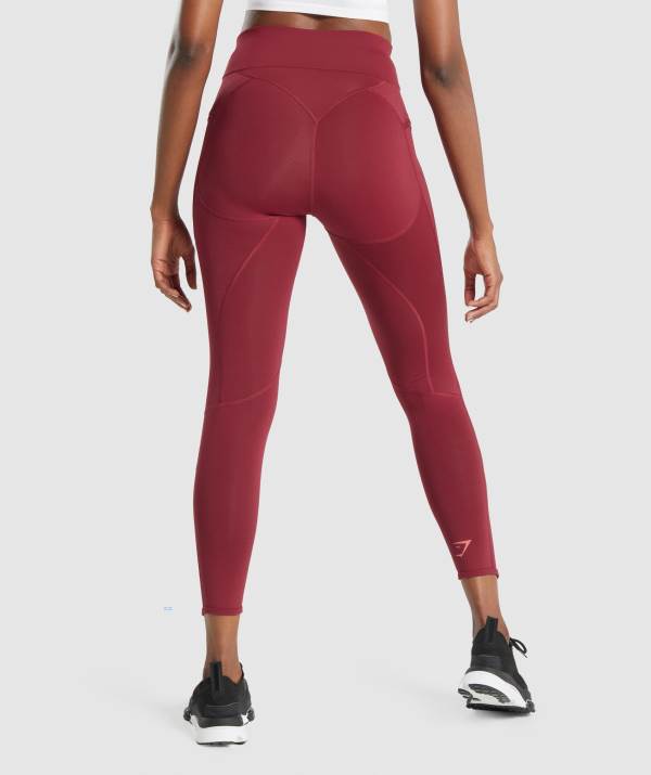 Damske Legíny Gymshark Pulse Bordove | CZ9831475